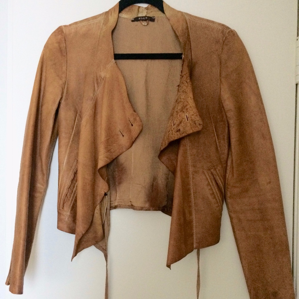 Blur Leather Tan Jacket sz Small